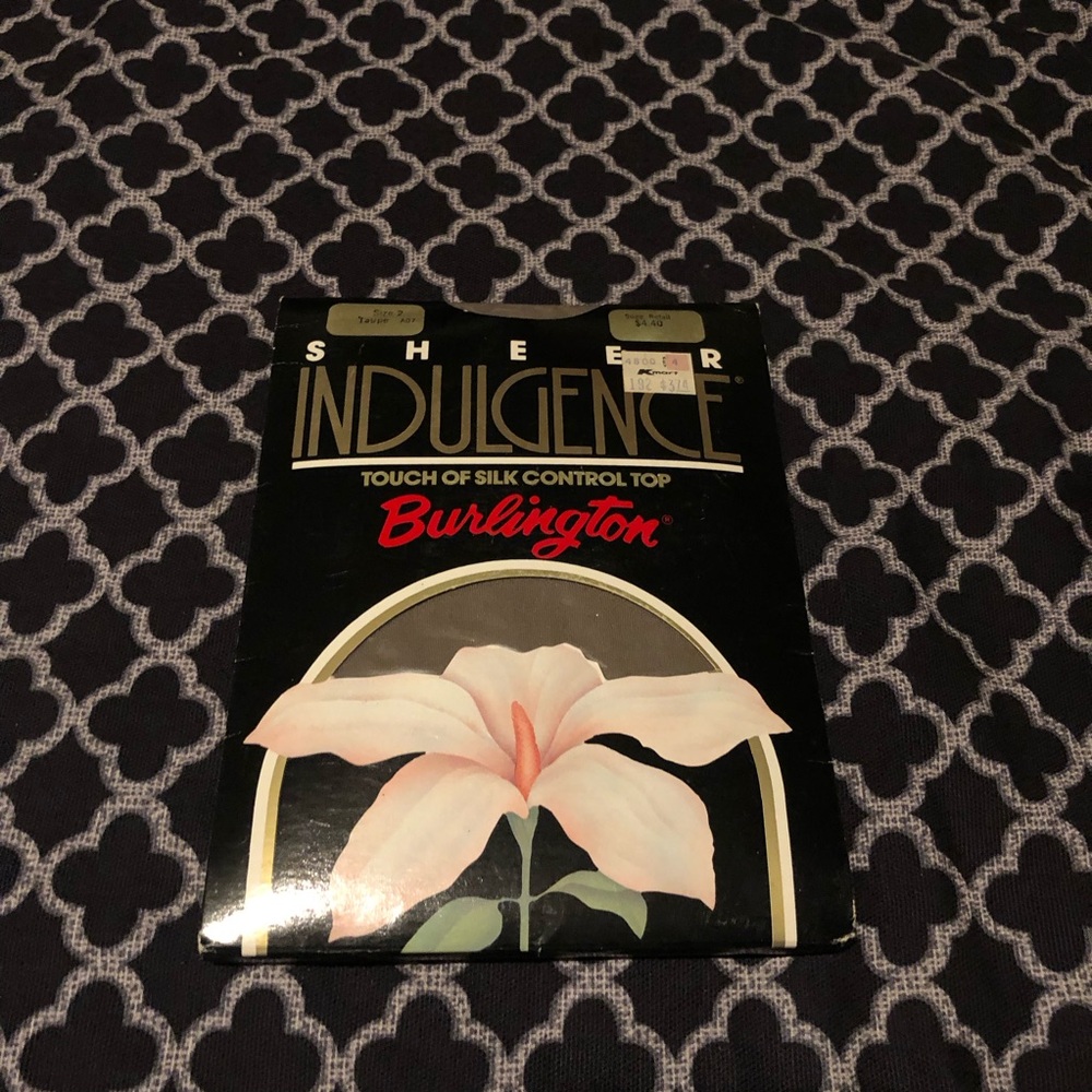 1987 BURLINGTON SHEER INDULGENCE TOUCH OF SILK Taupe PANTYHOSE Sz 2 MEDIUM X10